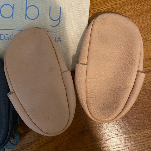 BirdRockBaby Desert Rose Mary Jane Hearts Baby Moccasins / Infant Shoes size 6.5 - Picture 4 of 4